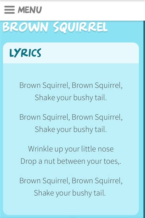 brown squirrel brown squirrel song